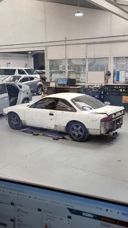 Silvia in the Avon City workshop mid-repair