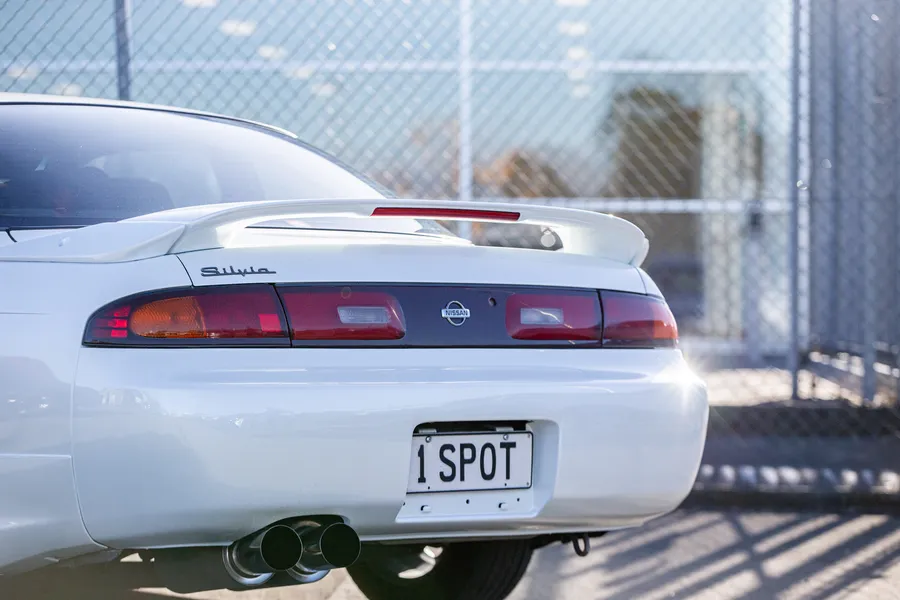 Detail of the refinished Silvia rear and Silvia badge